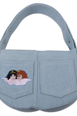 Style Core Aesthetics, New Style Trends - Alia | Sac à épaule ange cousu denim