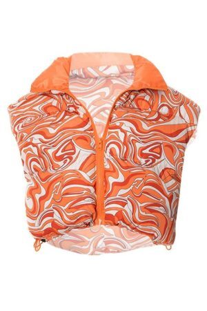 Style Core Aesthetics, New Style Trends - All Over Print Lapel Neck Sleeveless Jacket