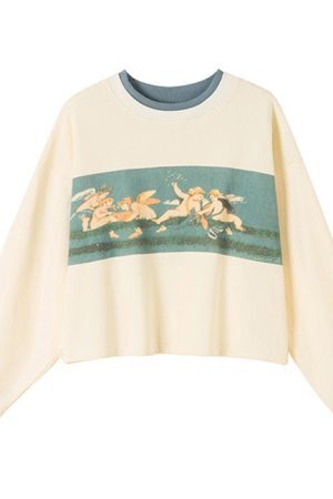Style Core Aesthetics, New Style Trends - Angel Crop Sweatshirt