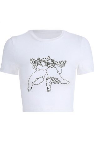 Style Core Aesthetics, New Style Trends - Angel Crop Tee