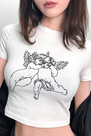 Style Core Aesthetics, New Style Trends - Angel Crop Tee