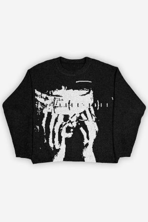 Style Core Aesthetics, New Style Trends - 'Angst' Knit Sweater
