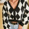 Style Core Aesthetics, New Style Trends - Argyle Knitted Cardigan
