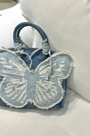 Style Core Aesthetics, New Style Trends - Ariella | Sac Papillon en Denim Y2K