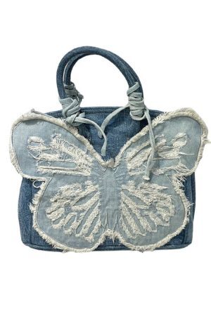Style Core Aesthetics, New Style Trends - Ariella | Sac Papillon en Denim Y2K