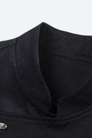 Style Core Aesthetics, New Style Trends - Asymmetric Frog Button Jacket