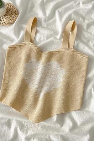 Style Core Aesthetics, New Style Trends - Asymmetric Heart Knitted Crop Top
