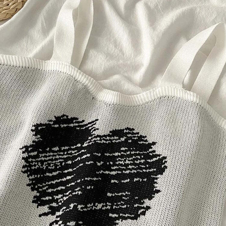 Style Core Aesthetics, New Style Trends - Asymmetric Heart Knitted Crop Top Style Core Aesthetics, New Style Trends - Asymmetric Heart Knitted Crop Top