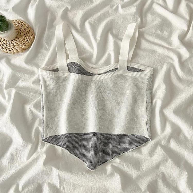 Style Core Aesthetics, New Style Trends - Asymmetric Heart Knitted Crop Top Style Core Aesthetics, New Style Trends - Asymmetric Heart Knitted Crop Top