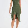 Style Core Aesthetics, New Style Trends - Asymmetric Ruffled Mesh Mini Dress