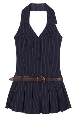 Style Core Aesthetics, New Style Trends - Baby Lies Halter Striped Dress