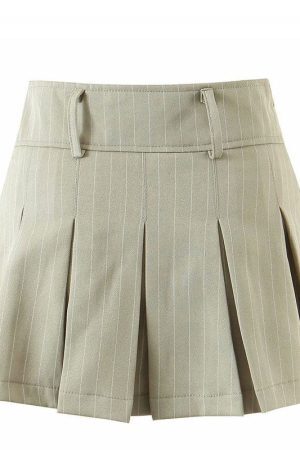 Style Core Aesthetics, New Style Trends - Baby Lies Striped Pleated Skirt