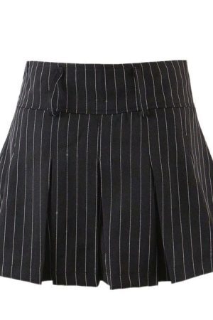 Style Core Aesthetics, New Style Trends - Baby Lies Striped Pleated Skirt
