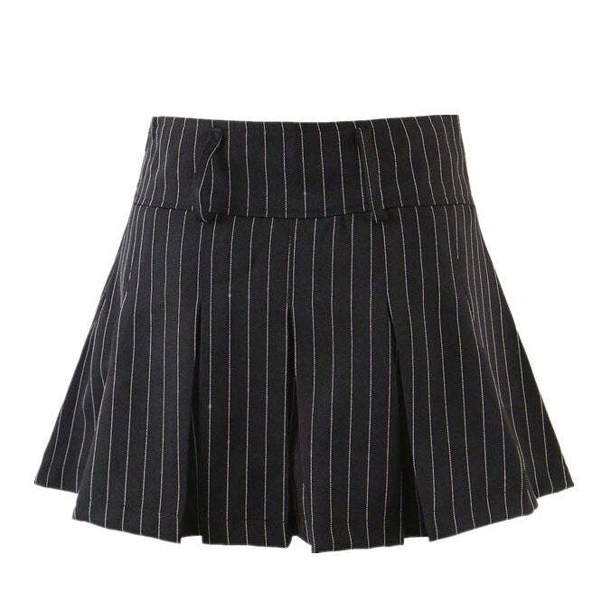Style Core Aesthetics, New Style Trends - Baby Lies Striped Pleated Skirt Style Core Aesthetics, New Style Trends - Baby Lies Striped Pleated Skirt