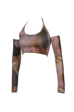 Style Core Aesthetics, New Style Trends - Back In Business Top & Gloves Set