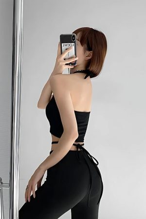 Style Core Aesthetics, New Style Trends - Baddie Heart Ring Halter Top