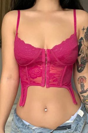 Style Core Aesthetics, New Style Trends - Baddie Lace Crop Corset Top