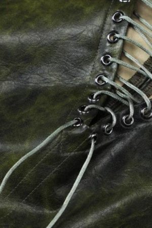 Style Core Aesthetics, New Style Trends - Baddie Leaf Lace Up Split Maxi Skirt