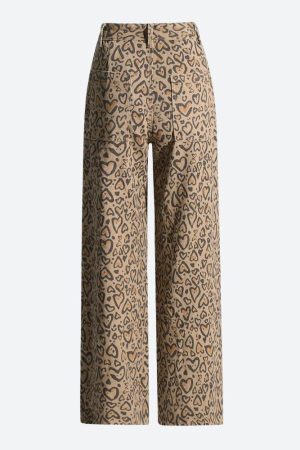 Style Core Aesthetics, New Style Trends - Baddie Leopard Embellished Cut Out Pants