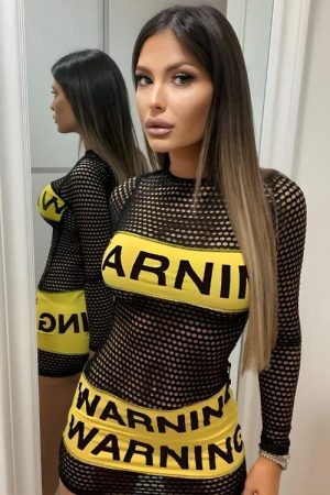 Style Core Aesthetics, New Style Trends - Baddie Warning Fishnet Mini Dress