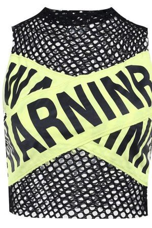 Style Core Aesthetics, New Style Trends - Baddie Warninr Fishnet Tank Top