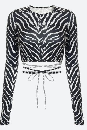 Style Core Aesthetics, New Style Trends - Baddie Zebra Backless Crop Top