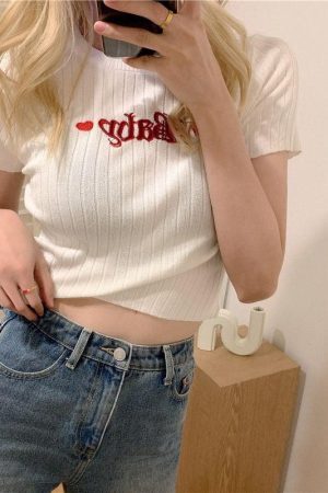 Style Core Aesthetics, New Style Trends - Barbie Embroidered Crop Top