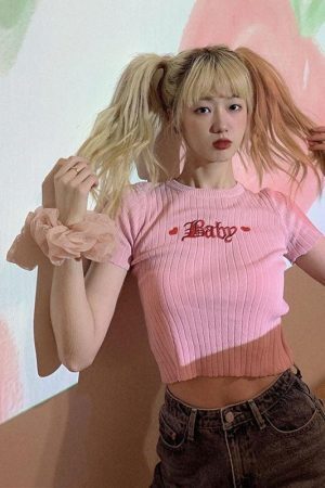 Style Core Aesthetics, New Style Trends - Barbie Embroidered Crop Top