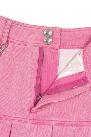 Style Core Aesthetics, New Style Trends - Barbie Pleated Denim Mini Skirt