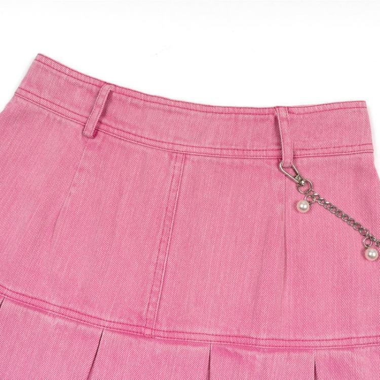 Style Core Aesthetics, New Style Trends - Barbie Pleated Denim Mini Skirt Style Core Aesthetics, New Style Trends - Barbie Pleated Denim Mini Skirt