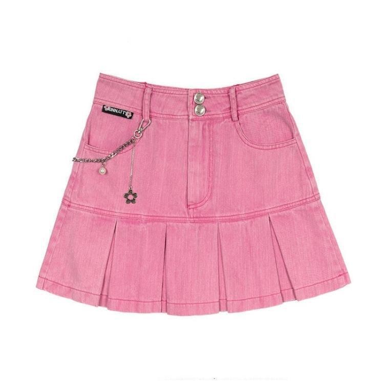 Style Core Aesthetics, New Style Trends - Barbie Pleated Denim Mini Skirt Style Core Aesthetics, New Style Trends - Barbie Pleated Denim Mini Skirt