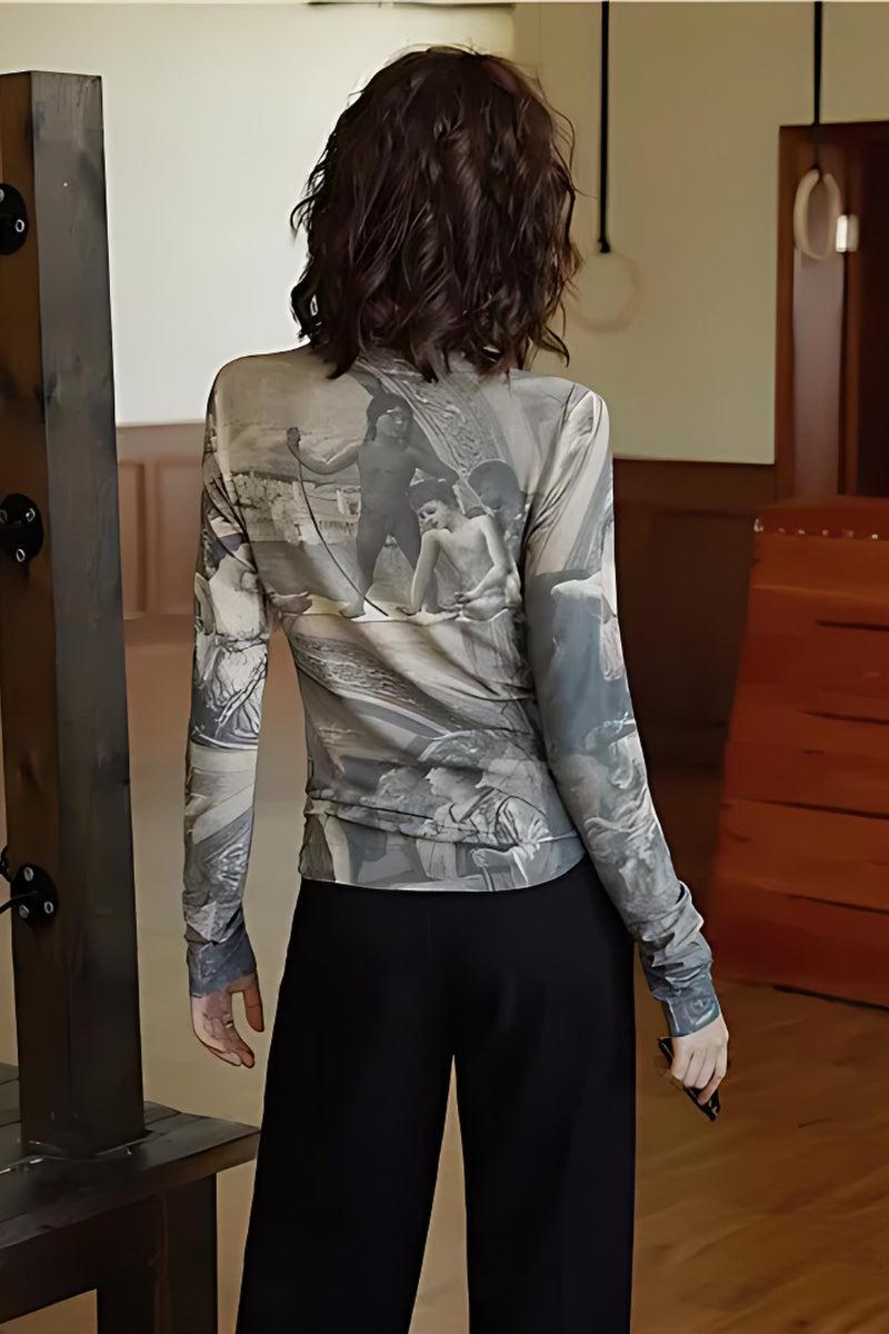 Style Core Aesthetics, New Style Trends - Baroque High Neck Fitted Top