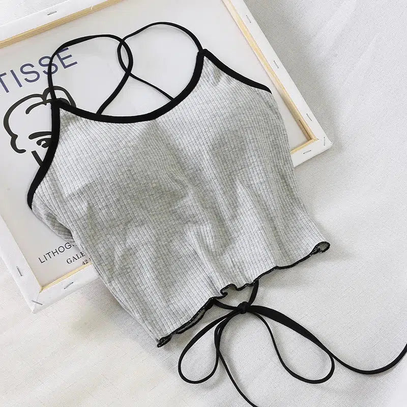 Style Core Aesthetics, New Style Trends - Basic Corduroy Backless Crop Top Style Core Aesthetics, New Style Trends - Basic Corduroy Backless Crop Top