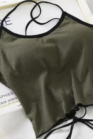 Style Core Aesthetics, New Style Trends - Basic Corduroy Backless Crop Top