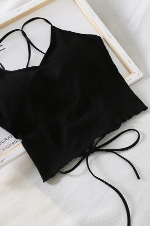 Style Core Aesthetics, New Style Trends - Basic Corduroy Backless Crop Top