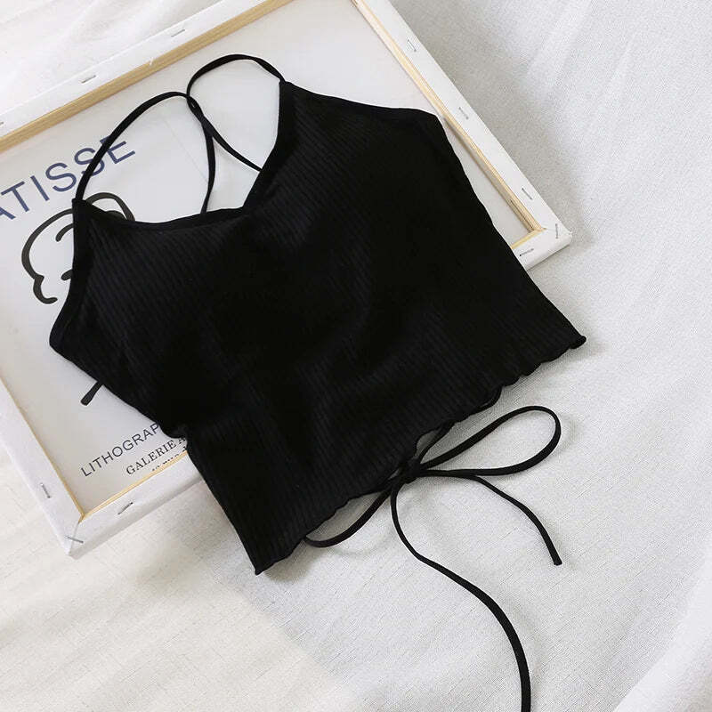 Style Core Aesthetics, New Style Trends - Basic Corduroy Backless Crop Top Style Core Aesthetics, New Style Trends - Basic Corduroy Backless Crop Top