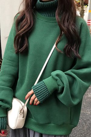 Style Core Aesthetics, New Style Trends - Basic High Neck Sweatshirt