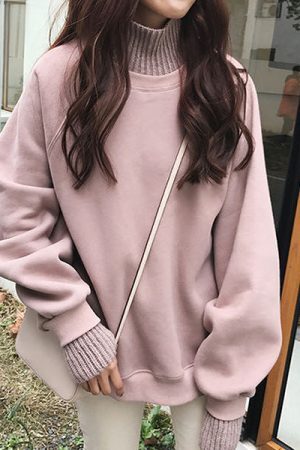 Style Core Aesthetics, New Style Trends - Basic High Neck Sweatshirt