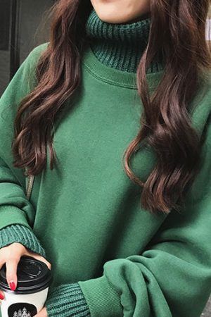 Style Core Aesthetics, New Style Trends - Basic High Neck Sweatshirt