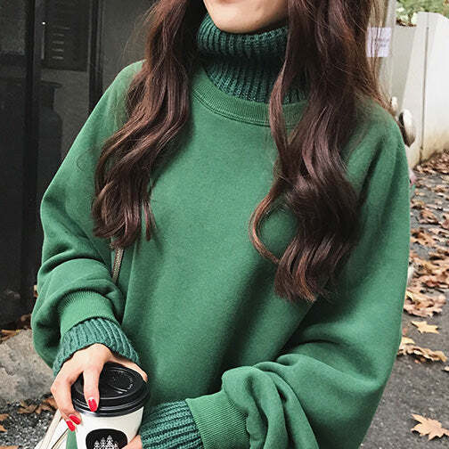 Style Core Aesthetics, New Style Trends - Basic High Neck Sweatshirt Style Core Aesthetics, New Style Trends - Basic High Neck Sweatshirt