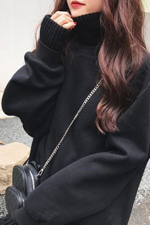 Style Core Aesthetics, New Style Trends - Basic High Neck Sweatshirt