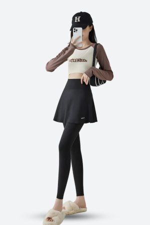 Style Core Aesthetics, New Style Trends - Basic Sport Leggings Mini Skirt