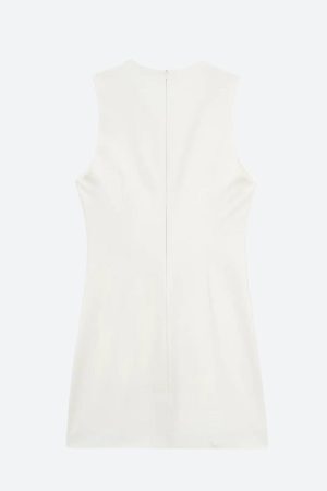 Style Core Aesthetics, New Style Trends - Belted Plunge Neck Mini Dress