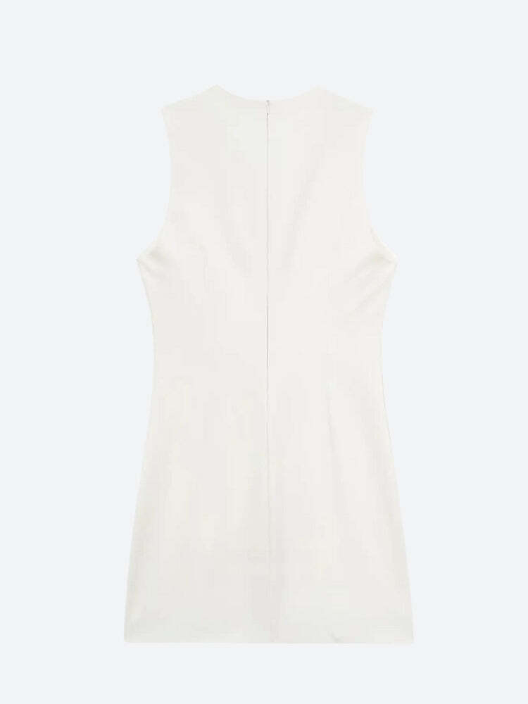 Style Core Aesthetics, New Style Trends - Belted Plunge Neck Mini Dress Style Core Aesthetics, New Style Trends - Belted Plunge Neck Mini Dress