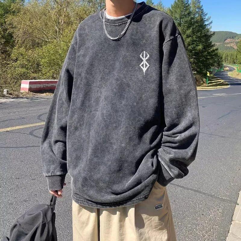 Style Core Aesthetics, New Style Trends - Berserk Printed Distressed Unisex Sweatshirt