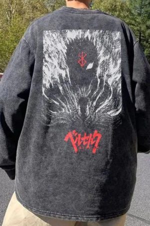 Style Core Aesthetics, New Style Trends - Berserk Printed Distressed Unisex Sweatshirt