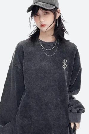 Style Core Aesthetics, New Style Trends - Berserk Printed Distressed Unisex Sweatshirt