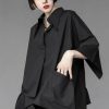 Style Core Aesthetics, New Style Trends - Black Korean Asymmetric Shirt