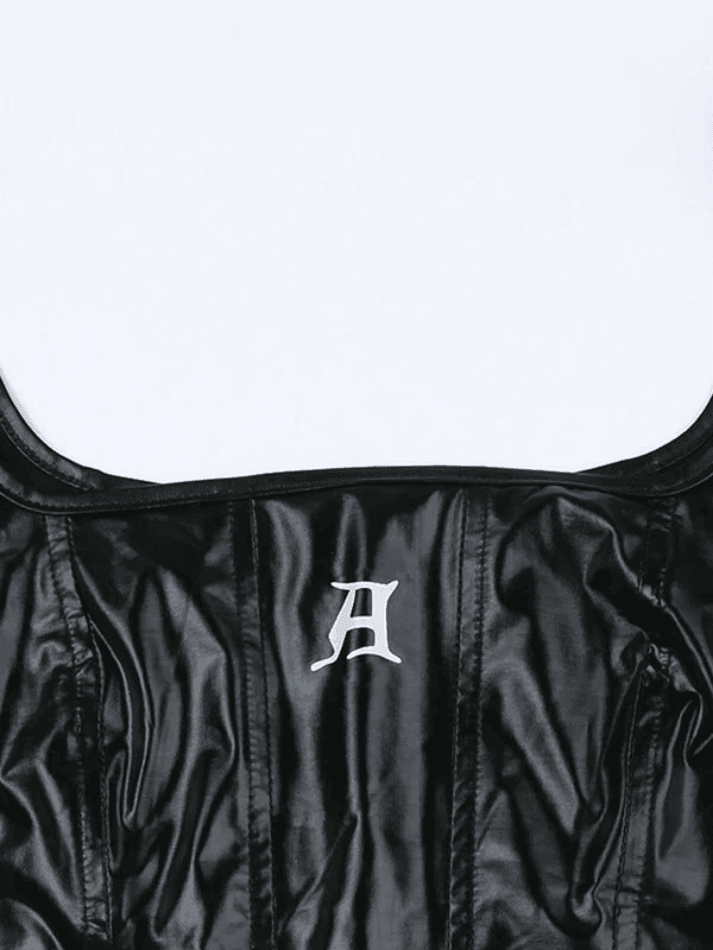 Style Core Aesthetics, New Style Trends - Black Pu Leather Cropped Tank Top Style Core Aesthetics, New Style Trends - Black Pu Leather Cropped Tank Top