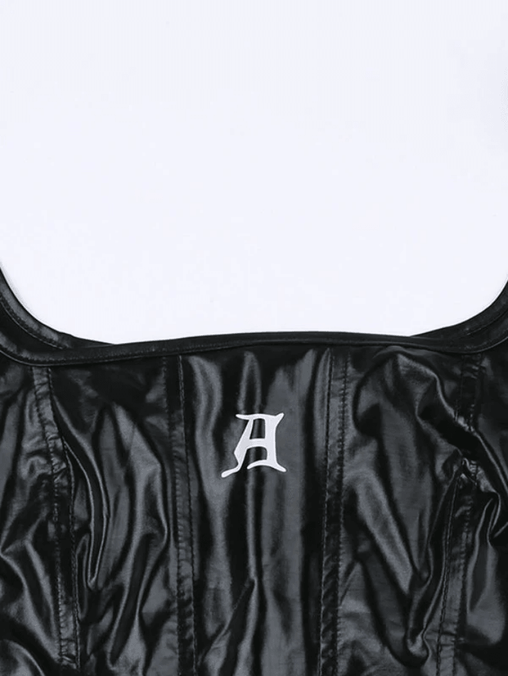 Style Core Aesthetics, New Style Trends - Black Pu Leather Cropped Tank Top Style Core Aesthetics, New Style Trends - Black Pu Leather Cropped Tank Top